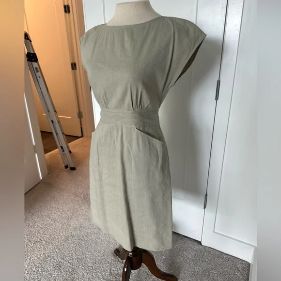 Theory Anderson Stretch linen Summer dress size 2 NWOT - Picture 3 of 10